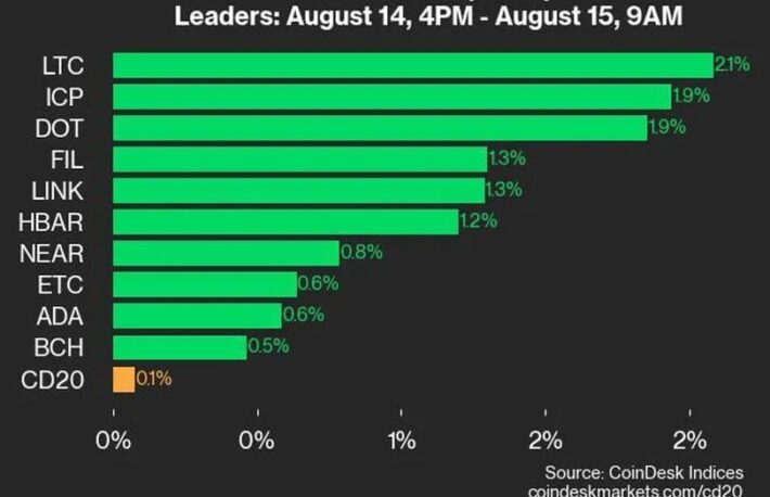 ライトコイン、インターネットコンピューターが上昇：CoinDesk 20 パフォーマンスアップデート